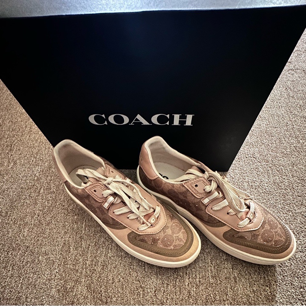 Coach Women’s Brown and Cream Sneakers